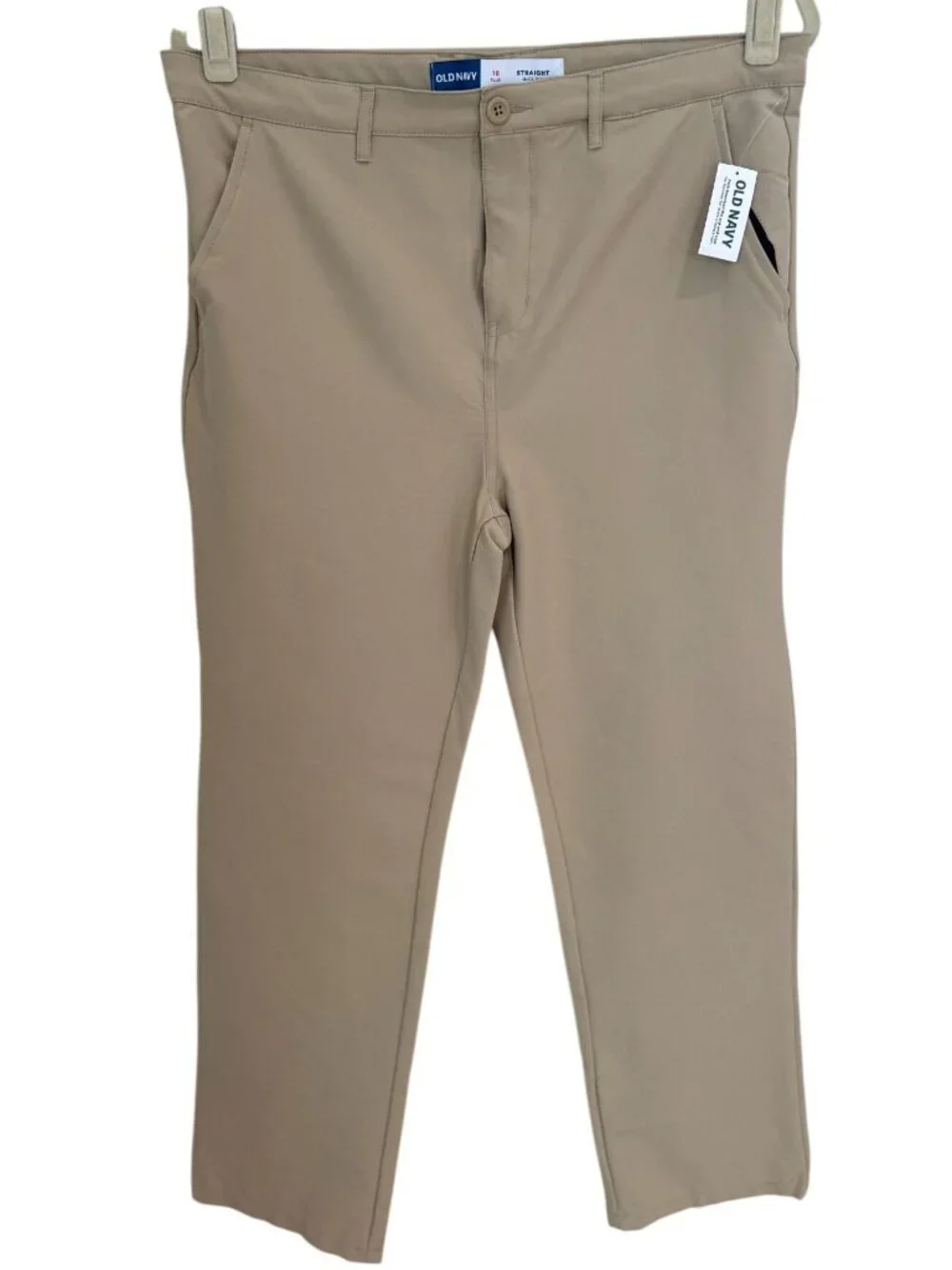 NWT Youth Old Navy Straight Quick-Dry Pants – Tan, Size 18 Plus